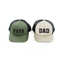 Father's Day Hat - Multiple Name & Color Options - Snapback Hat w/ Black Thread