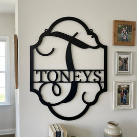 Custom Metal Wall Art - Personalized Split Letter Monogram Sign