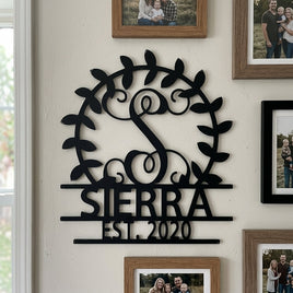 Custom Metal Wall Art - Personalized Family Crest Monogram Sign
