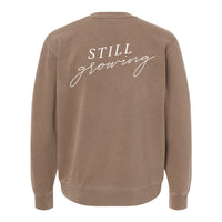 Embroidered/Printed PIGMENT Crewneck (pf&b) - Flowers / Still Growing