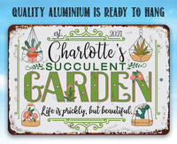 Personalized - Succulent Garden - Metal Sign
