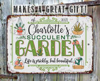 Personalized - Succulent Garden - Metal Sign