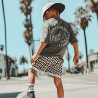 SURF N RIDE TEE - FADED GRAY