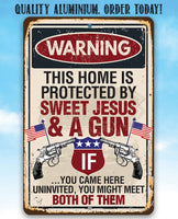 Sweet Jesus And A Gun - Metal Sign