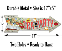 Tea Party - Directional Arrow - Metal Sign