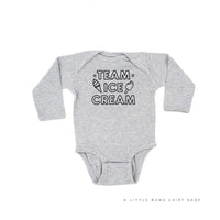 Team Ice Cream - Single Cone on Back - Child Long Sleeve Tee