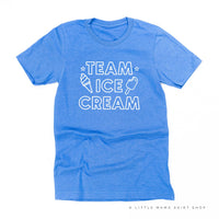 TEAM ICE CREAM - Single Cone on Back - Unisex Tee