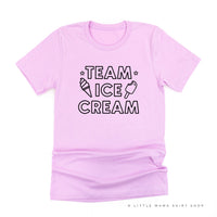 TEAM ICE CREAM - Single Cone on Back - Unisex Tee