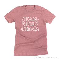 TEAM ICE CREAM - Single Cone on Back - Unisex Tee