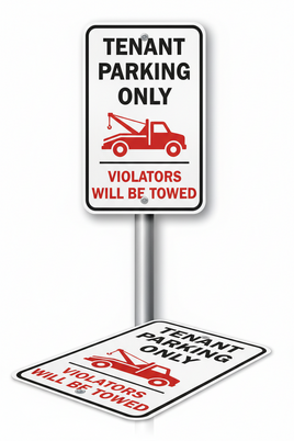 Tenant Parking Only Violators Towed Sign