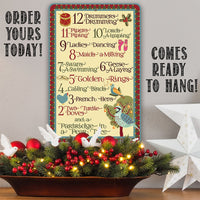 The 12 Days of Christmas - Metal Sign