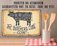 The Butcher's Cut COW - Metal Sign