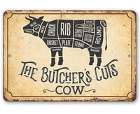 The Butcher's Cut COW - Metal Sign