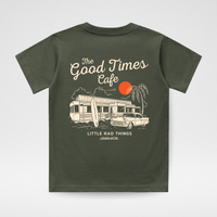 THE GOOD TIMES CAFE TEE - OLIVE