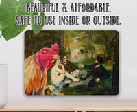 The Luncheon on the Grass Painting - Interrupted by Rooster - Metal Sign