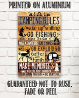 Camping Rules - Metal Sign