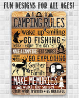 Camping Rules - Metal Sign