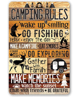 Camping Rules - Metal Sign
