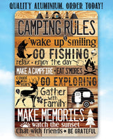 Camping Rules - Metal Sign