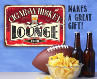 Cigar & Whiskey Lounge - Metal Sign