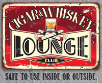 Cigar & Whiskey Lounge - Metal Sign