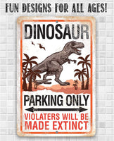 Dinosaur Parking - Metal Sign