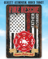 Firefighter Father Husband - Metal Sign