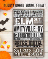 Halloween Towns Sign - Metal Sign