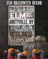 Halloween Towns Sign - Metal Sign