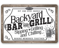 Backyard Bar & Grill - Metal Sign