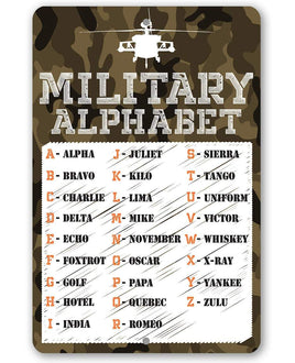Military Alphabet  - Metal Sign