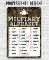 Military Alphabet  - Metal Sign