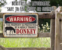 Warning Property Donkey - Metal Sign