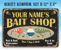 Personalized - Bait Shop - Metal Sign