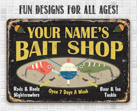 Personalized - Bait Shop - Metal Sign