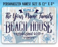 Personalized - Beach House - Metal Sign