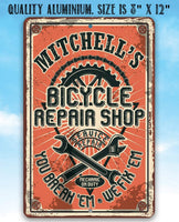Personalized - Bicycle Repair Shop - Metal Sign
