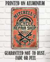 Personalized - Bicycle Repair Shop - Metal Sign