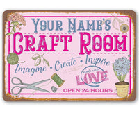 Personalized - Craft Room Imagine Create Inspire - Metal Sign