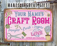 Personalized - Craft Room Imagine Create Inspire - Metal Sign