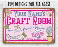 Personalized - Craft Room Imagine Create Inspire - Metal Sign