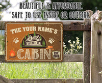 Personalized - Family Cabin - Metal Sign