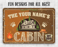 Personalized - Family Cabin - Metal Sign