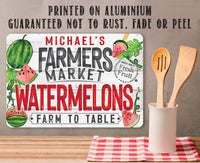 Personalized - Farmers Market Watermelons - Metal Sign