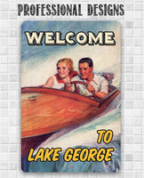 Personalized - Fast Boat Vintage - Metal Sign