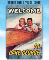 Personalized - Fast Boat Vintage - Metal Sign