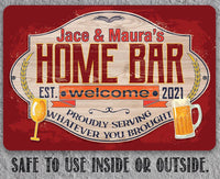 Personalized - Home Bar - Metal Sign