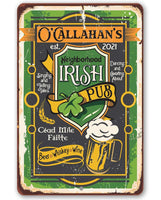 Personalized - Irish Pub - Metal Sign