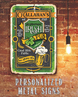 Personalized - Irish Pub - Metal Sign