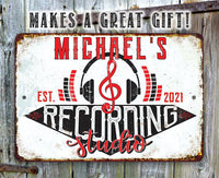 Personalized - Recording Studio - Metal Sign